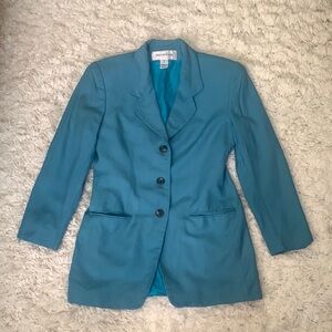 VINTAGE 90s Light Aqua Blue Blazer